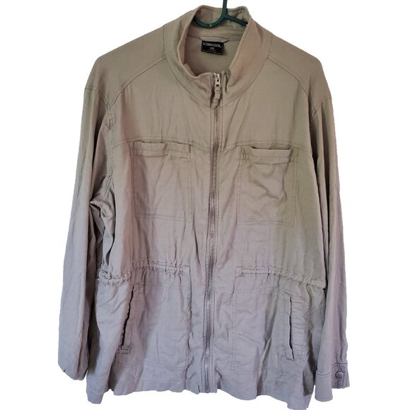 32 Degrees Cool Womens Linen Blend Jacket Sz XXL Quiet Luxury Minimalist Capsule - Picture 1 of 16